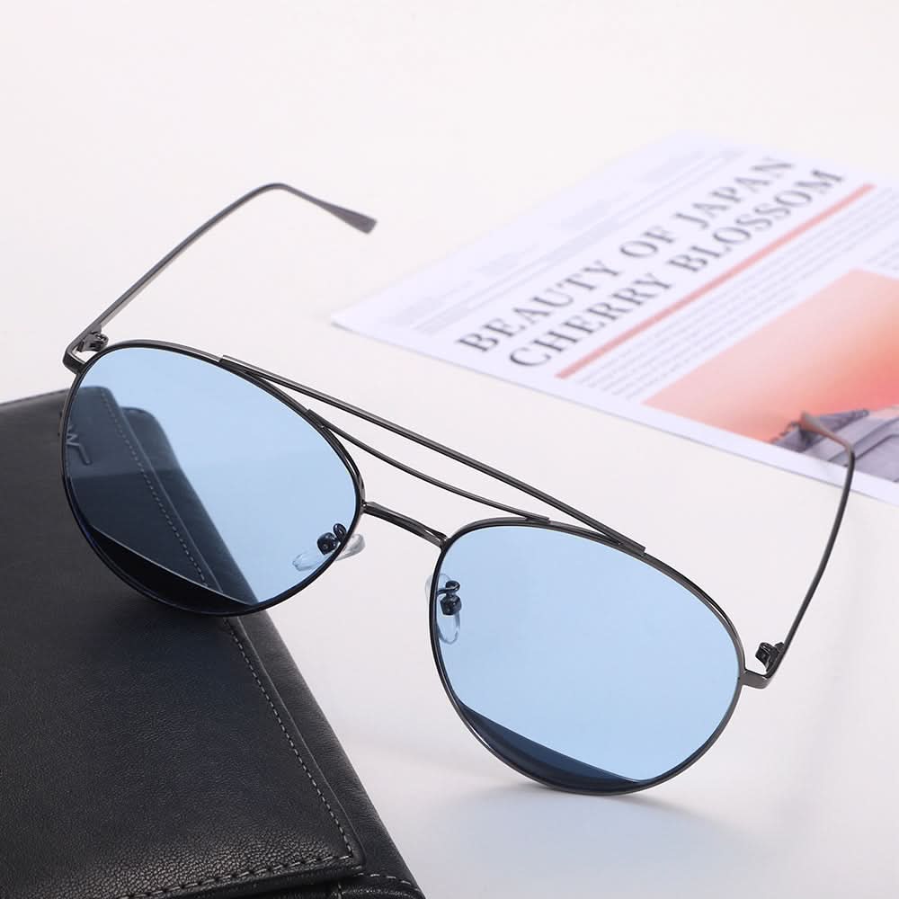 Dollger Polished Silver Aviator Sunglasses
