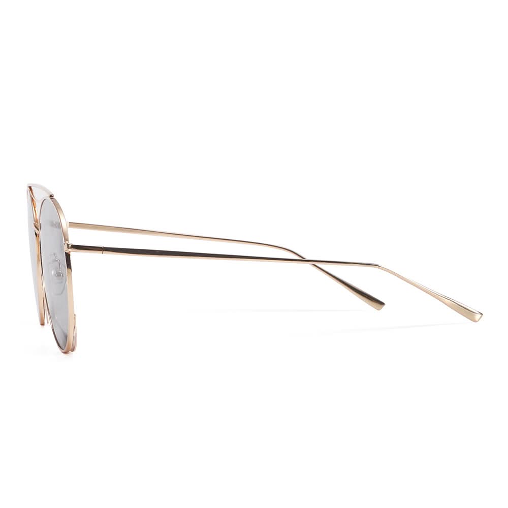 Dollger Polished Silver Aviator Sunglasses