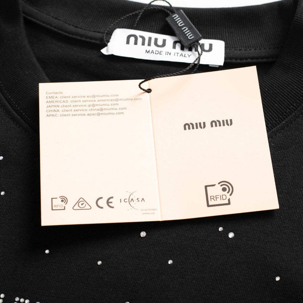 Diamond cotton black T-shirt